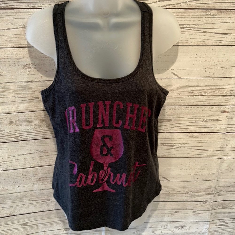 Crunches & Cabernet Racerback Tank Top Size Small